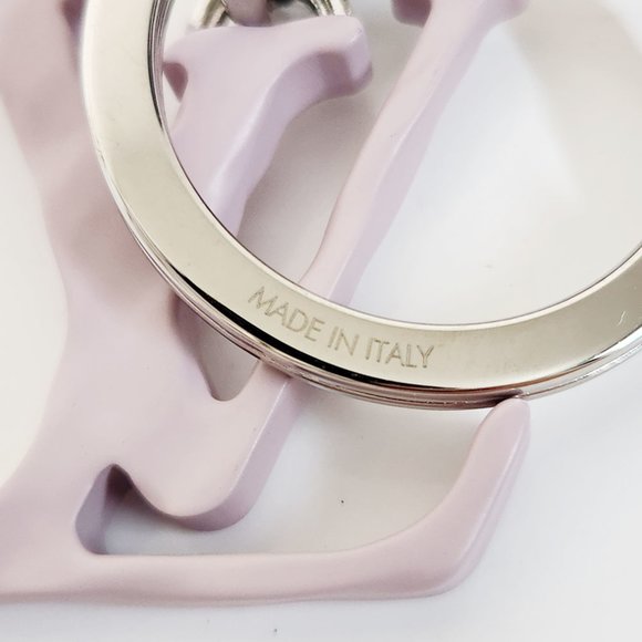 Louis Vuitton LOUIS VUITTON Porte-Cle LV Shape Keychain MP2615 Silver Pink Me... - Picture 7 of 11